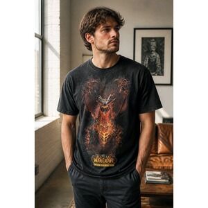 J!NX World of Warcraft Cataclysm Deathwing T-Shirt Mens Large Black Blizzard Tee